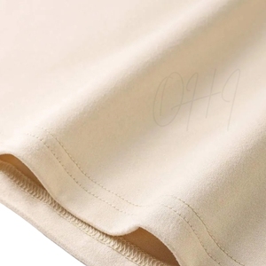 Chemise décontractée beige à manches courtes pour homme, coupe oversize, tricotée, tie-dye, avec col zippé, 100 % coton respirant en jersey - Product Image 5