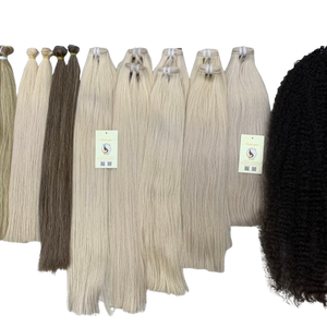 Extensiones de cabello Remy vietnamita crudo ceniza rubia muestra gratis mejor Color resaltado máquina de ondas naturales trama Genius Trama humana - Product Image 3