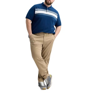 Camisas Casuales de Manga Corta para Hombre, Talla Grande, de Dos Colores, Transpirables, Antiarrugas, de Punto, con Rayas, de Poliéster/Algodón, de Secado Rápido, Personalizadas - Product Image 1