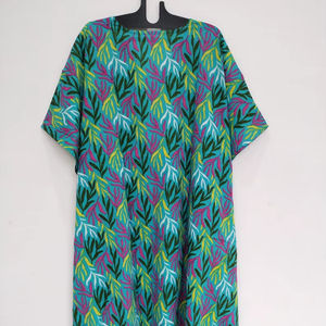 ชุดคลุมชายหาดผ้าฝ้ายทำมือสไตล์อินเดีย ทรงหลวมแบบกิโมโน - Product Image 1