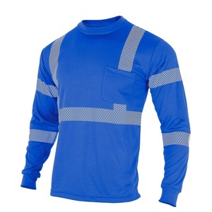 Camisetas de Trabajo de Alta Visibilidad Reflectantes con Logotipo Personalizado, Manga Larga, Ropa de Trabajo de Poliéster de Alta Visibilidad, Antibacterianas, Certificadas por la CE - Product Image 6