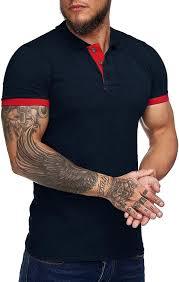 Men's Performance Heathered Training Polo | Moisture-Wicking Gym & Fitness Shirt | Custom Contrast Taped Activewear - Product Image 2