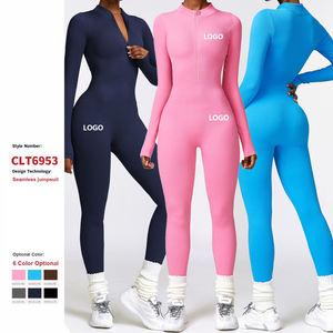 Custom New Zipper Quick Dry Leggings Fitness Yoga Clothes Set High Strength <b>Workout</b> Wear Women Gym One Piece Yoga Sport <b>Jumpsuit</b> - Product Image 4