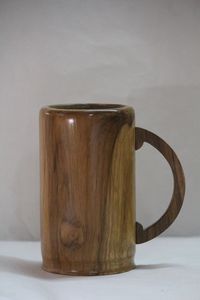 Handmade Wooden <b>Mug</b> With Handle Vintage Style Coffee <b>Tea</b> Cup For Home Camping - Product Image 5