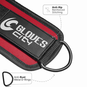 Correa de Tobillo para Gimnasio GLOVES City, Ajustable, de Nailon y Neopreno, Duradera, para Ejercicios de Abdominales, Piernas y Glúteos, con Anillo en D para Máquinas de Cable - Product Image 5