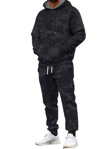 Ensemble sweat à capuche et pantalon de survêtement oversize pour homme, imprimé tie-dye, en molleton d'hiver à séchage rapide, polyester/coton, décontracté - Product Image 3