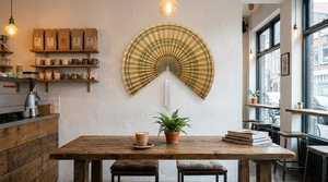 Ventilateur mural en bambou naturel fait main, style bohème, art mural en rotin tressé, décoration suspendue écologique pour l'intérieur, fournisseur en gros - Product Image 6