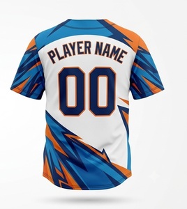 Maillot de baseball personnalisé unisexe, imprimé géométrique sublimé, respirant, manches courtes, 100% polyester [NOM DU CLUB] 00 Regular - Product Image 3