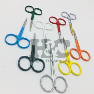 Customize Color Coating Beauty Saloon Scissors High Quality Stainless Steel Hand Made Scissor Eyelash Eyebrow Baby Use