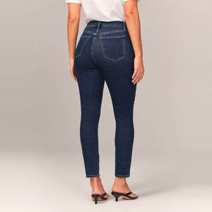 Pantalon en jean pour femme à prix abordable OEM, logo personnalisé, marque privée, style streetwear, coupe skinny, taille haute, style vintage, respirant pour l'hiver - Product Image 2