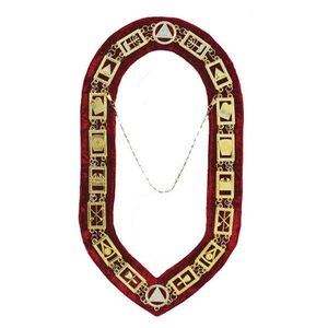 Collar Masónico Hecho a Mano de Alta Calidad NESTA SPORTS, Terciopelo Azul, Bordado Dorado, Gancho de Cadena, Costuras Resistentes, Transpirable - Product Image 5