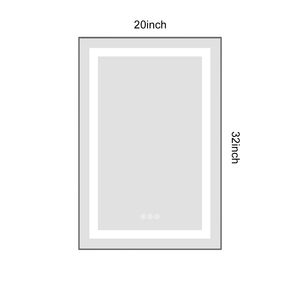 Specchio LED da Bagno 20 X 32 Pollici con Illuminazione Frontale e Posteriore, Montaggio a Parete, Cornice in Alluminio, Antiappannamento, Memoria 3 - Product Image 5