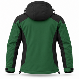Veste Softshell Homme Hiver Marque Blanche Blocs de Couleurs Décontractée pour l'Extérieur Doublure Polaire Coupe-Vent à Capuche Zippée - Product Image 3