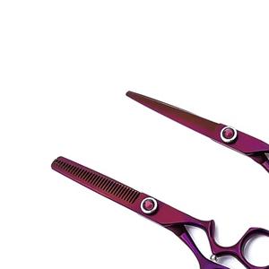 กรรไกรซอยผมมืออาชีพ 30 ฟัน คมกริบ สแตนเลส สำหรับคนถนัดขวา ด้ามยาว สีม่วง - Product Image 4