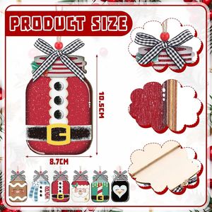 Set di 6 Portacarte Natalizi a Forma di Schiaccianoci, Pupazzo di Neve e Babbo Natale, Porta Soldi e Biglietti Regalo, Decorazioni Natalizie con Palline in Legno e Ornamenti per Albero - Product Image 1