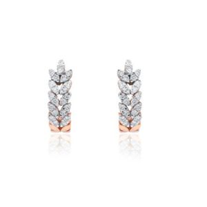 Joyería fina de oro rosa, tamaño regular, con diamantes, ligera, para uso diario, elegante, para mujer, ideal para regalo, calidad de exportación. - Product Image 1