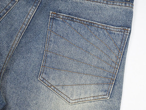 Pantalones Cortos de Mezclilla Vintage para Hombre, Estilo Urbano, Lavado Medio, Cintura Media, 100% Algodón, Teñido Liso, Venta Caliente - Product Image 3