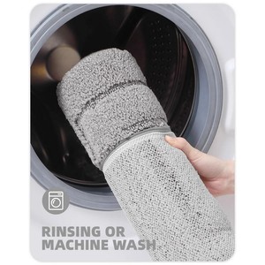 Tapis de bain rectangulaire moderne en chenille géométrique, antidérapant avec base en caoutchouc, épais et touffeté, gris, pour salle de bain - Product Image 3