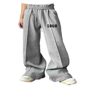 Pantalones Deportivos Anchos para Hombre, Color Gris, Cintura Elástica, Estilo Holgado, Casual, Decorados con Borlas, para Otoño - Product Image 5