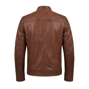 Chaqueta de cuero original de piel de oveja para hombre, estilo motero, venta al por mayor 2026, proveedor líder, chaqueta duradera - Product Image 2