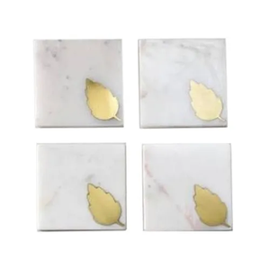 Eco-Friendly Artisan <b>Marble</b> Drink Coasters Durable <b>Square</b> Natural Stone Craft Minimalist Design Washable - Product Image 6