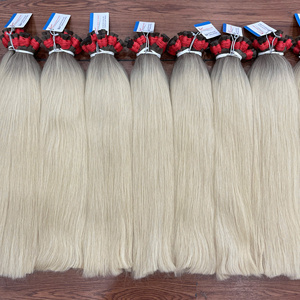 2026 Large Stock Color Human Hair Extensions Soft Silky Smooth Straight <b>Russian</b> Hair Bulk Virgin Human Hair Direct Factory Price - Product Image 3