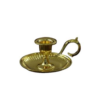 Luxury Embossed Brass <b>Candle</b> Stand with Handle Vintage Decorative <b>Taper</b> <b>Candle</b> <b>Holder</b> for Elegant Home Decor - Product Image 4