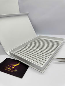 Extensiones de Pestañas Pre-fabricadas Vietnam 8D con Base Puntiaguda, Unidas por Calor, Fans Sueltos Premade, Cachemira Negro Mate, Caja Grande - Product Image 3