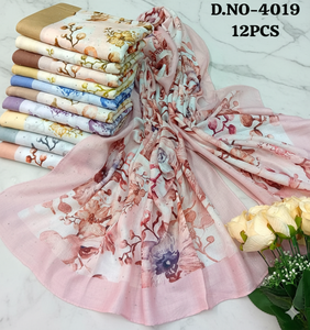 ผ้าคลุมไหล่ลายดอกไม้สวยงาม ผ้าลินิน โพลีเอสเตอร์ ชีฟอง ซาติน ชุดผ้าคลุมไหล่หลากสี น้ำหนักเบา ระบายอากาศได้ดี เป็นมิตรกับผิวหนัง ฮิญาบสำหรับผู้หญิง - Product Image 2