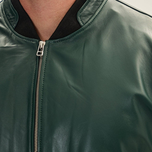 Wholesale <b>Men</b> Slim Fit PU Leather <b>Jacket</b> Customizable New Style Winter Bomber with <b>Fur</b> Decoration Breathable and Affordable - Product Image 6