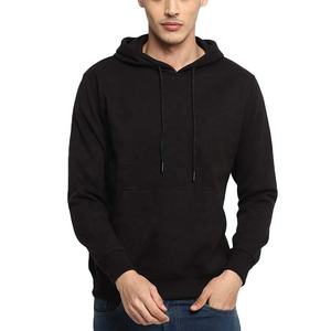 100% Cotton New Custom Men's Oversized Pullover <b>Hoodie</b> <b>Black</b> Crew Neck <b>Plain</b> <b>Hoodie</b>-for Winter - Product Image 1