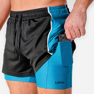 กางเกงขาสั้นกีฬาผู้ชาย โพลีเอสเตอร์ สำหรับวิ่ง ออกกำลังกาย ยืดหยุ่น แห้งเร็ว สไตล์อเมริกัน สองชั้น บาสเก็ตบอล OEM ฟิตเนส ลำลอง ความยาวปานกลาง - Product Image 3