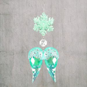 Ornement d'ailes d'ange en acrylique transparent bleu clair, bleu lac, rose, violet, irisé, décoration de Noël et du Nouvel An - Product Image 4