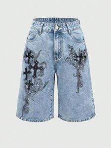 Shorts en jean classiques décontractés en toile, légers, respirants, coupe ajustée, coutures durables, lavage facile - Product Image 3