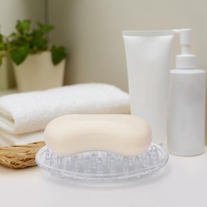 Support à savon en plastique transparent, 2 pièces, avec drain intégré et trous, pour savon en barre, compatible avec les supports à savon en acier inoxydable - Product Image 1