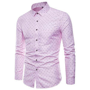 Chemises pour hommes, chemises habillées pour hommes, manches longues, luxe, décontractées, coupe ajustée, coton, col rabattu, pour le travail, formelles, service OEM - Product Image 1