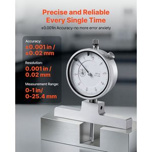 Micrometro di Precisione Easy-T per Misurazioni in Metallo con Intervallo di Misurazione di 0,22 Pollici, Risoluzione di 0,001 Pollici, 4 Incudini, 6 Barre Standard - Product Image 2