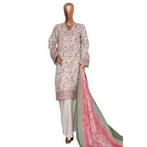 Trajes de Shalwar Kameez para Mujer, Diseño de Shalwar Kameez de Algodón/Lawn, Trajes Bordados de Algodón/Lawn, Salwar Kameez Pakistaní - Product Image 1