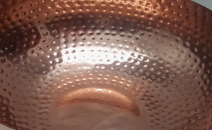 Solid Copper (or Copper-plated metal)Hand-hammered Dimpled pattern Decorative centerpiece flower/<b>floating</b> <b>candle</b> bowl Decor - Product Image 6