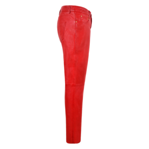 Pantalon sur mesure 100 % cuir Nappa véritable pour femme, noir, style jean décontracté, en cuir véritable souple, coupe ajustée et fuselée, tendance - Product Image 5