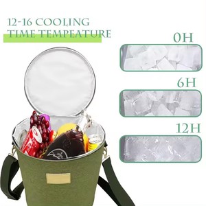 Large Capacity Durable Round Collapsible Cooler Bag Cationic Waterproof Lunch Bag Insulated for Camping Food Casual - Product Image 5