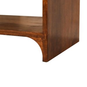 Mesita de Noche Moderna de Madera de Caoba Maciza con Cajón y Estante Abierto para Dormitorio - Product Image 5