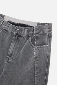 Pantalones vaqueros anchos de mezclilla vintage para hombre, estilo urbano, casuales, holgados y acampanados, de fabricante. - Product Image 3