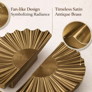 Manija de Puerta de Diseño Moderno y Lujoso Aurora Fan, Fabricada en Latón Resistente para Hoteles |   Herrajes Decorativos para Puerta de Entrada con Diseño de Sol Radiante - Product Image 5