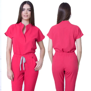 Hot Selling Quick Drying Women's Nurse Stretch Scrubs Sets Summer Sleeves Hospital Nursing Uniforms Medical Work Wear - Product Image 3