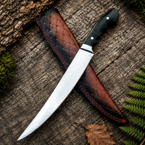 Hot Sale German Stainless Steel Boning Knife <b>Camping</b> Survival Fixed Blade Fishing Fillet Knives With Micarta Handle - Product Image 1