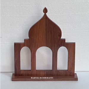 Decoración de Mesa con Forma de Domo de Mezquita Hecha a Mano en Madera, Adorno de Arquitectura Islámica, Centro de Mesa para la Fiesta de Ramadán Eid Mubarak - Product Image 3