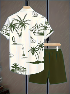 Summer Casual Men's Shorts Set Solid Pattern 100% Cotton Quick Dry for Outdoor Sports and Beach Use - Product Image 4