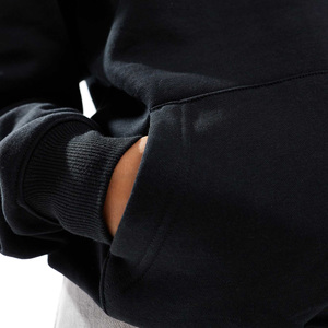 Sudadera con capucha para mujer, negra, de algodón, tejida, de manga larga, con bolsillos, estampado de logotipo frontal, informal, para otoño, a precios bajos. - Product Image 6