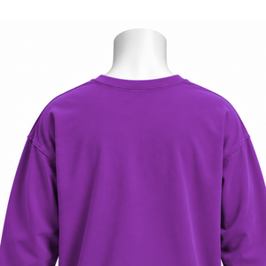 T-shirt à manches longues en coton violet réversible, coupe oversize, effet délavé vintage, épaules tombantes, coupe ample, unisexe, haut décontracté et tendance - Product Image 4